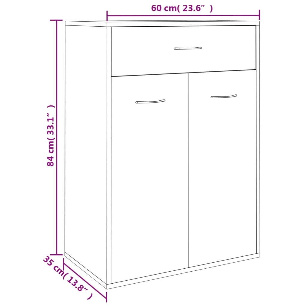 Scarpiera Rovere Sonoma 60x35x84 cm in Legno Multistrato | homemem39