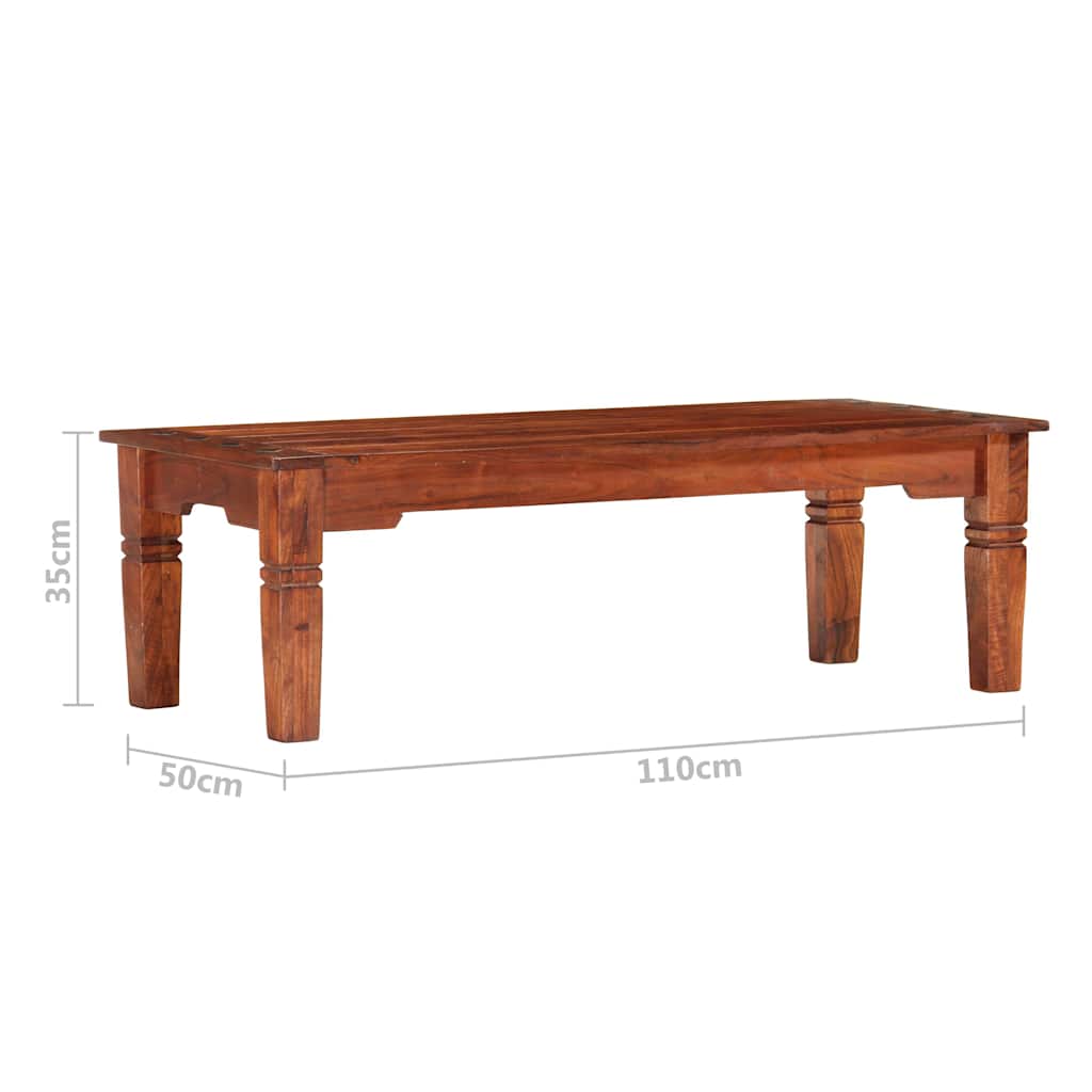 Tavolino da Salotto 110x50x35 cm in Legno Massello di Acacia