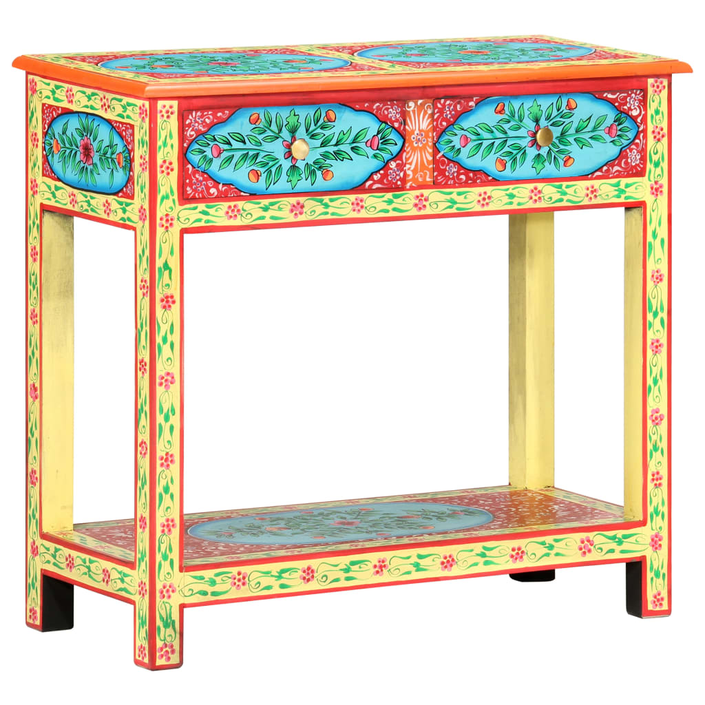 Tavolo Consolle Dipinto a Mano 80x35x75 cm in Legno di Mango | homemem39