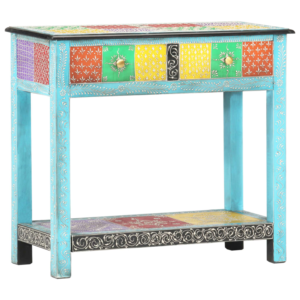 Tavolo Consolle Dipinto a Mano 80x35x75 cm in Legno di Mango | homemem39