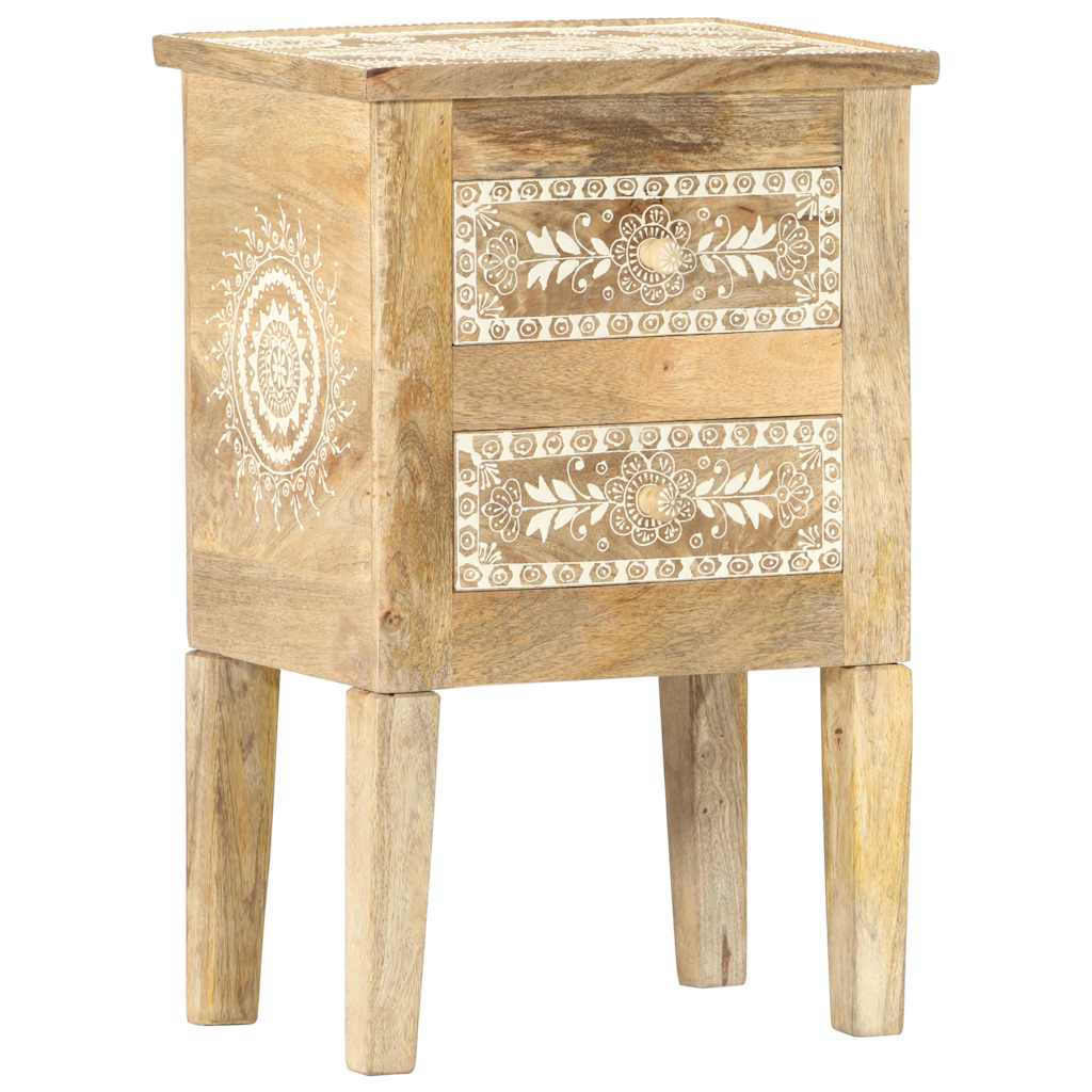 Comodino Dipinto a Mano 40x30x60 cm in Legno Massello di Mango | homemem39