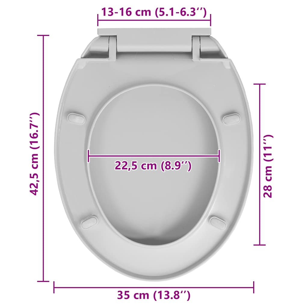 Tavoletta WC a Chiusura Morbida Grigio Chiaro Ovale | homemem39