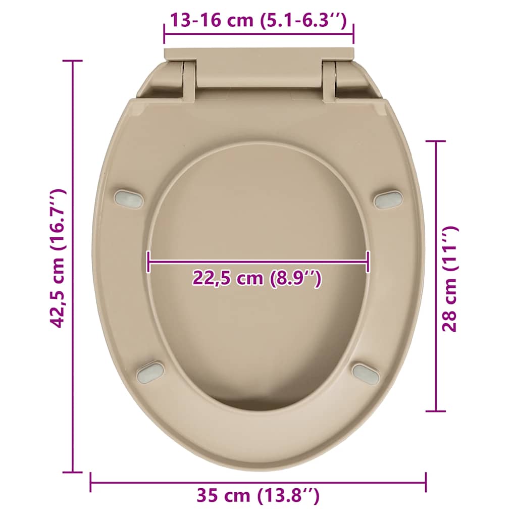 Tavoletta WC a Chiusura Ammortizzata Beige Ovale | homemem39