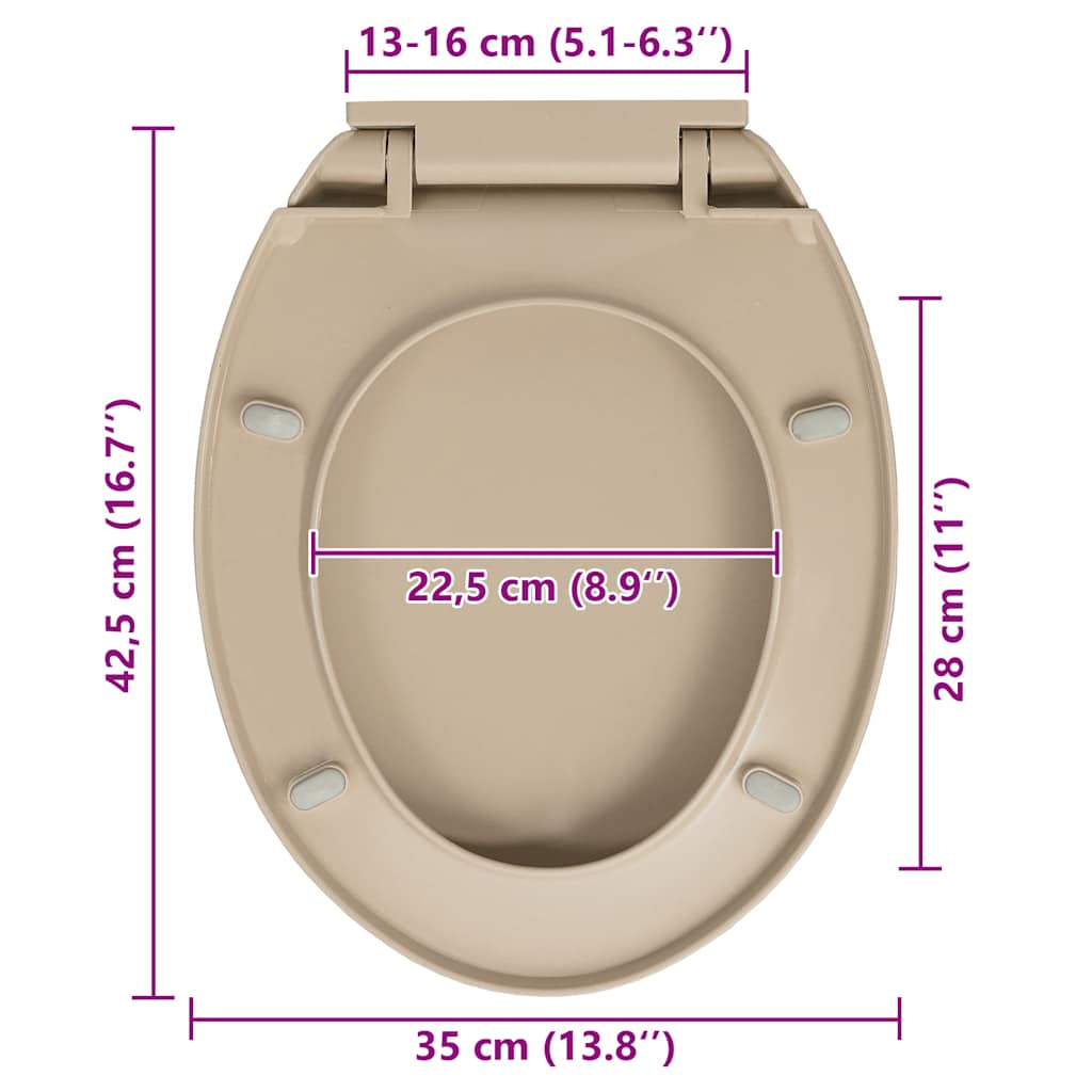 Copriwater Chiusura Ammortizzata e Sgancio Rapido Beige Ovale | homemem39