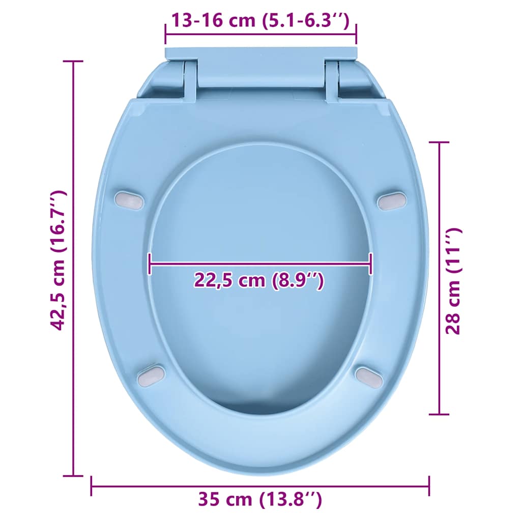 Copriwater Chiusura Ammortizzata e Sgancio Rapido Blu Ovale | homemem39