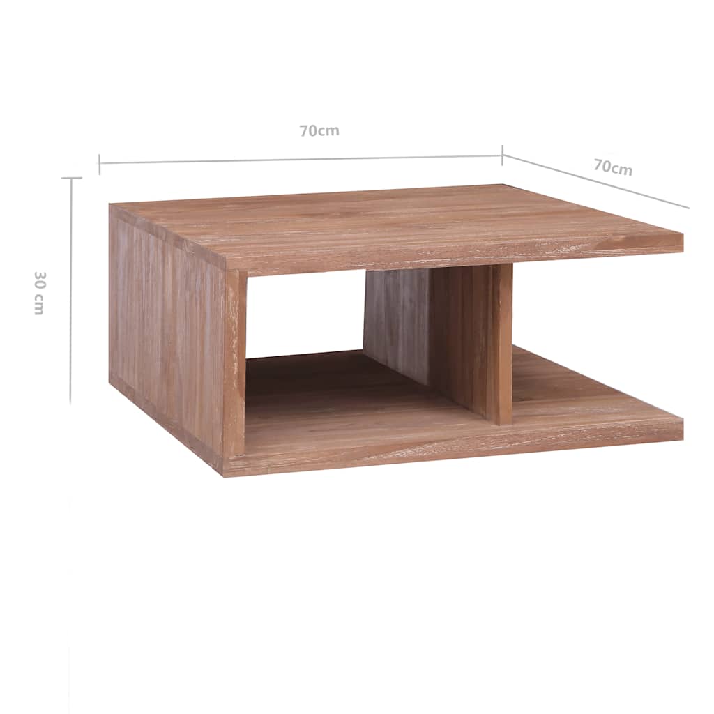 Tavolino da Salotto 70x70x30 cm in Legno Massello di Teak | homemem39