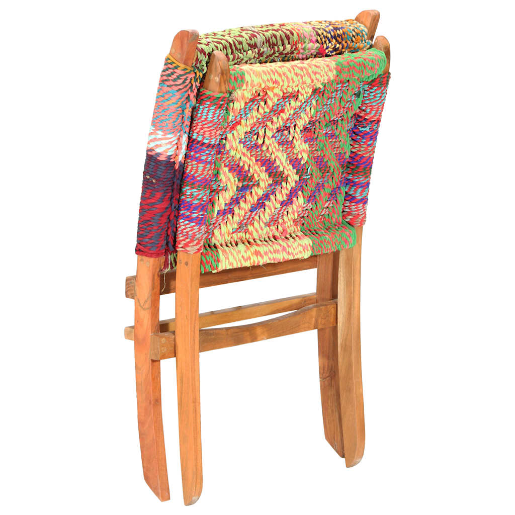 Sedia pieghevole Chindi in tessuto multicolore