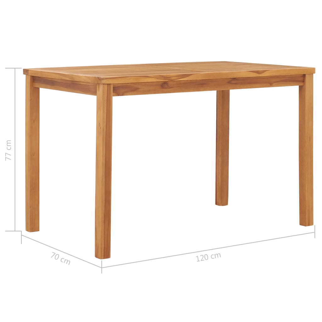 Tavolo da Pranzo per Giardino 120x70x77 cm in Massello di Teak | homemem39