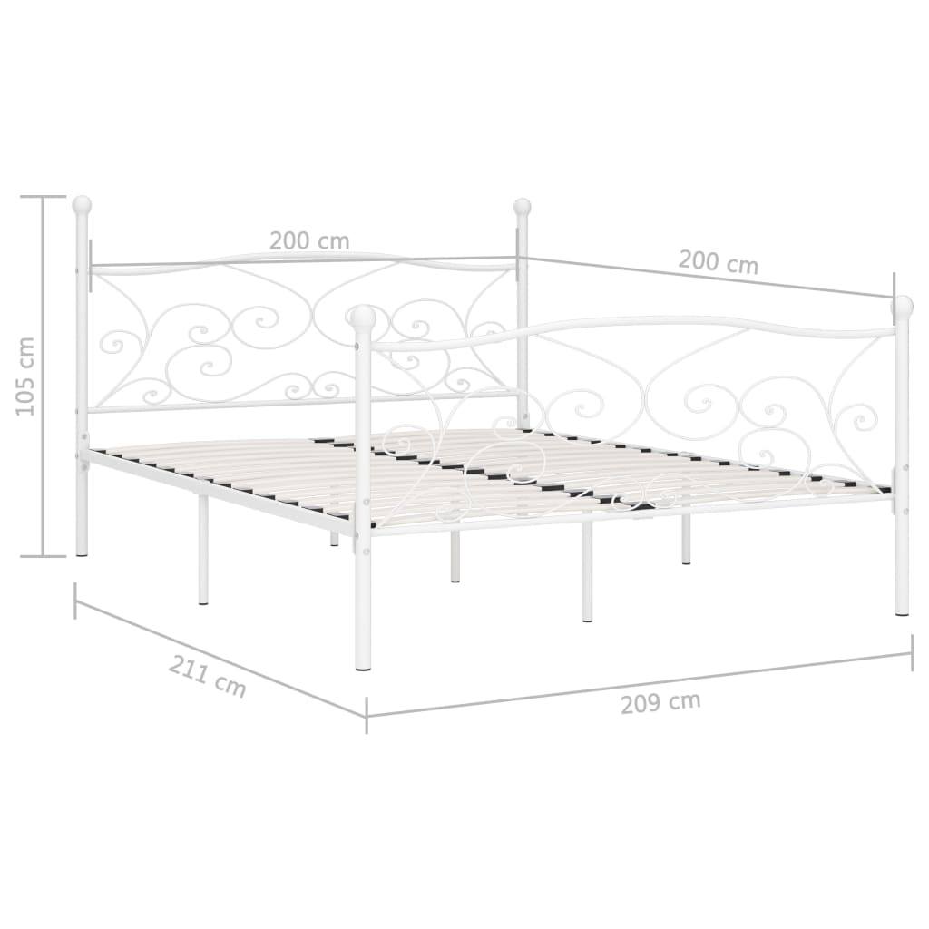 Giroletto con Doghe Bianco in Metallo 200x200 cm | homemem39