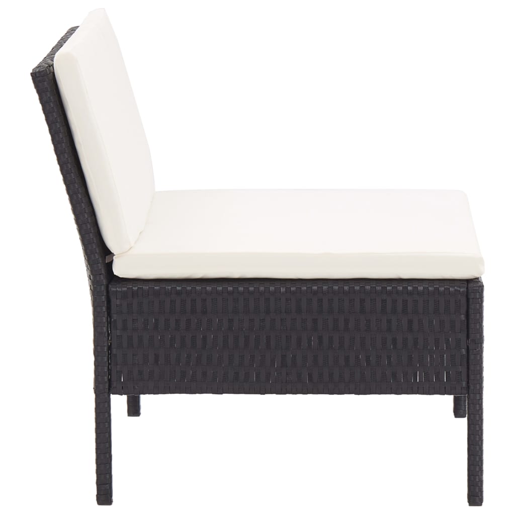 Set Divani da Giardino 8 pz con Cuscini in Polyrattan Nero | homemem39