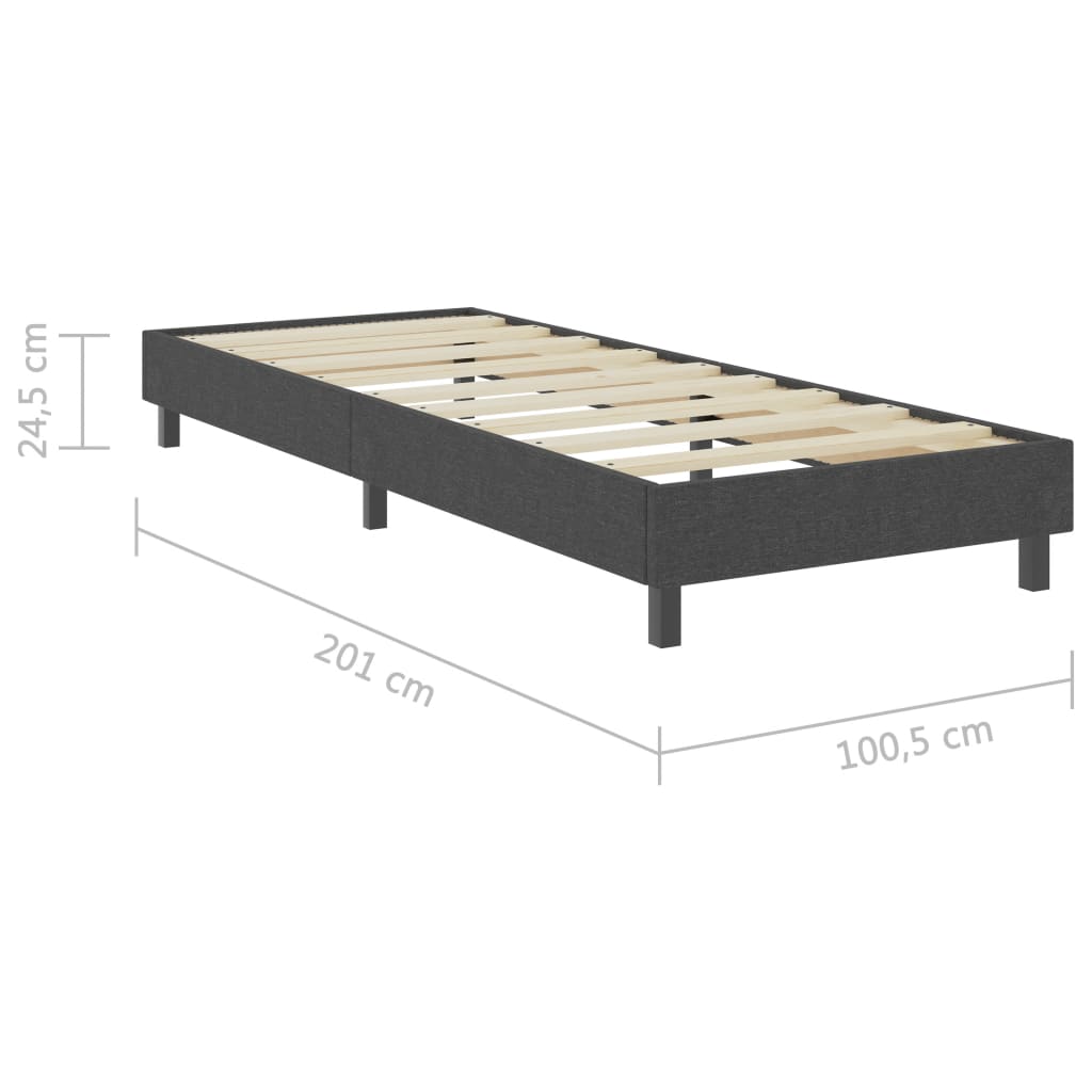 Letto a Molle Grigio in Tessuto 100x200 cm | homemem39