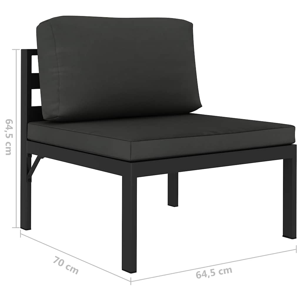 Set Divani da Giardino 6 pz con Cuscini in Alluminio Antracite | homemem39
