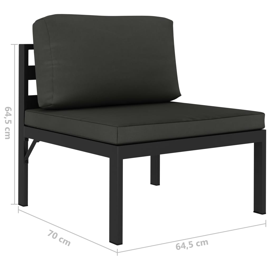 Set Divani da Giardino 5 pz con Cuscini in Alluminio Antracite | homemem39