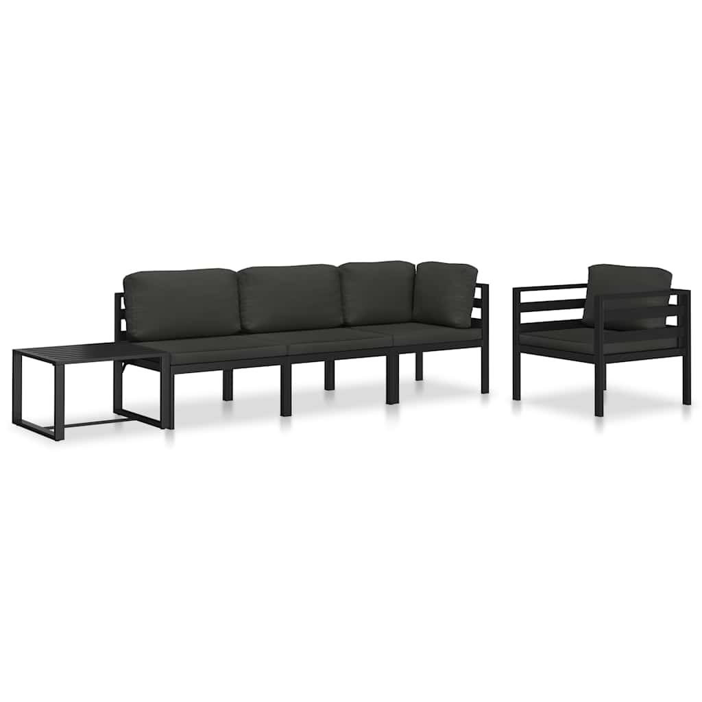 Divano Angolare Modulare 1 pz con Cuscini Alluminio Antracite | homemem39