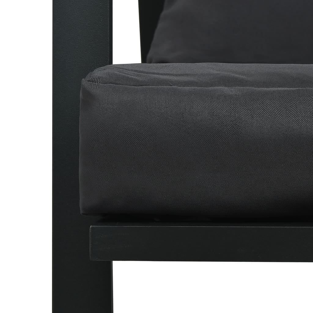 Set Divani da Giardino 5 pz con Cuscini Alluminio Grigio Scuro | homemem39