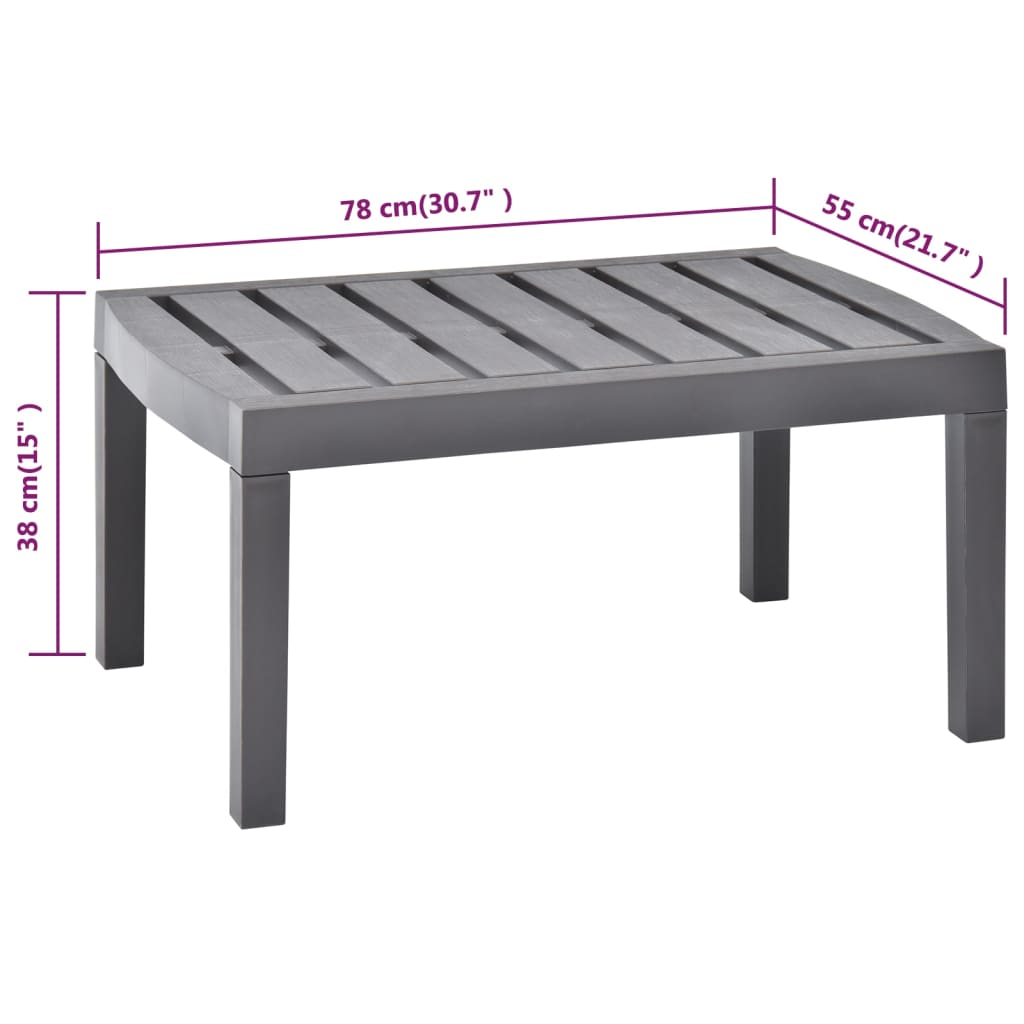 Tavolo da Giardino Moca 78x55x38 cm in Plastica | homemem39