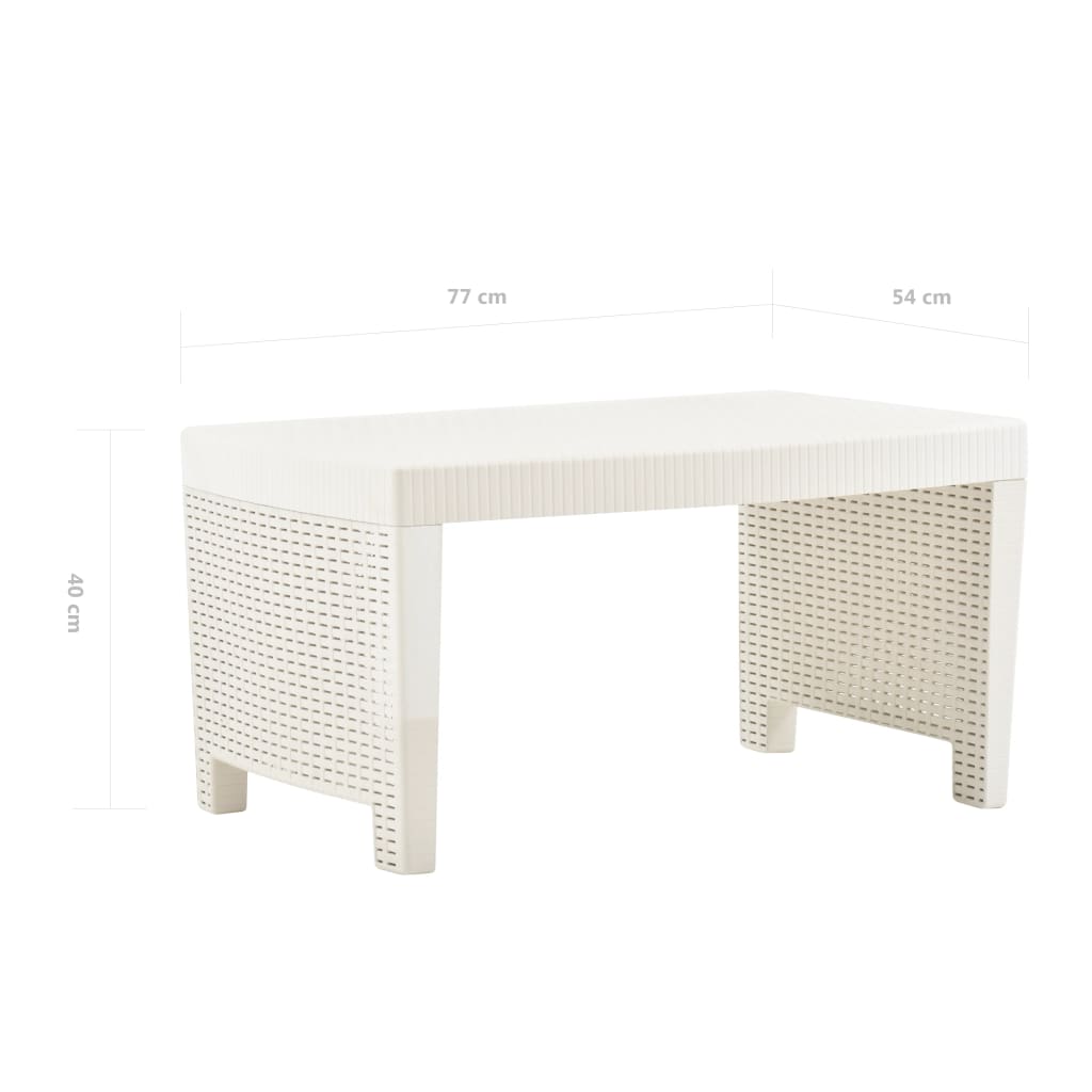 Set Salotto da Giardino 3 pz in Plastica Bianco | homemem39