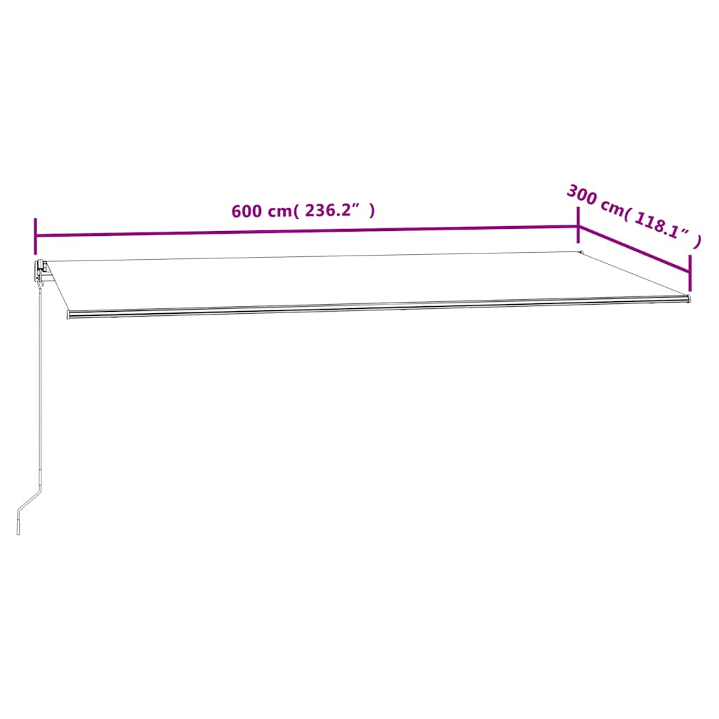 Tenda da Sole Retrattile 600x300 cm Arancione e Marrone - homemem39