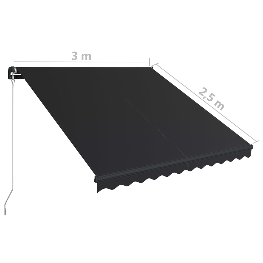 Tenda da Sole Retrattile Manuale 300x250 cm Antracite | homemem39