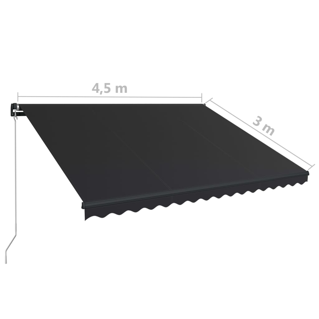 Tenda da Sole Retrattile Manuale 450x300 cm Antracite | homemem39