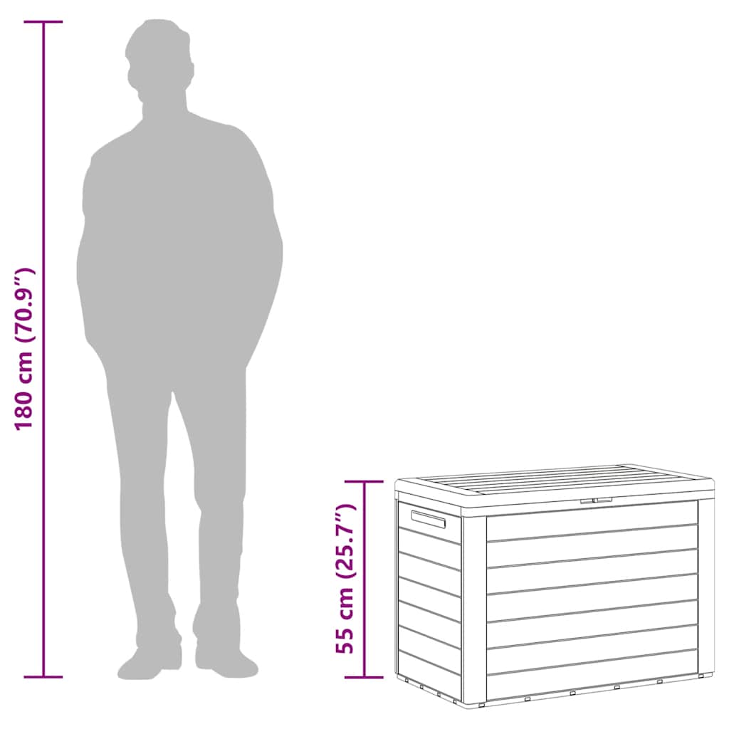 Baule da Giardino Antracite 78x44x55 cm - homemem39