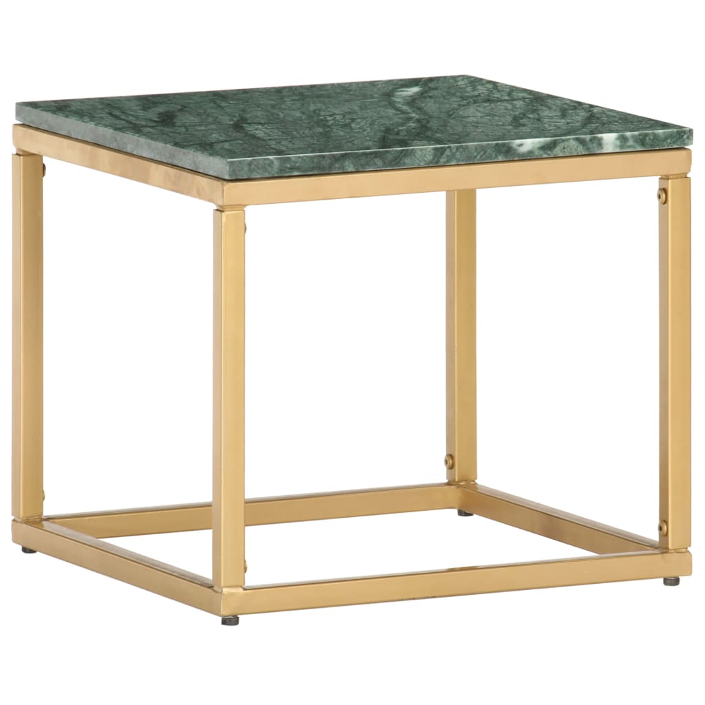 Tavolino da Salotto Verde 40x40x35 cm Pietra Vera Testura Marmo | homemem39