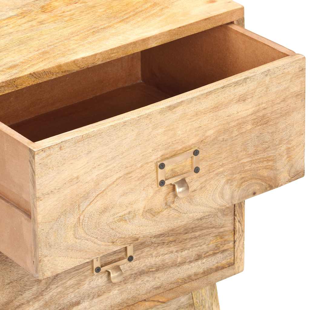 Comodino 40x35x55 cm in Legno Massello di Mango