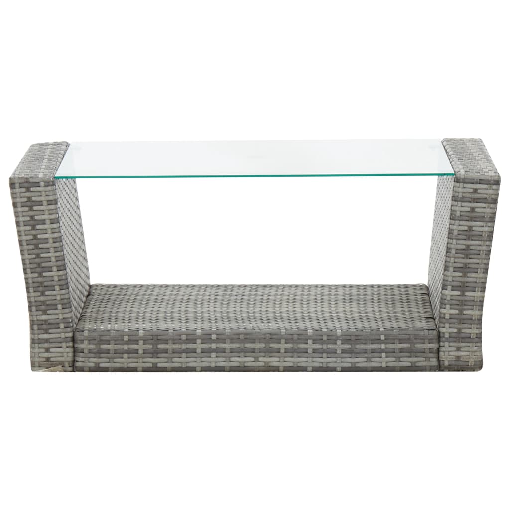Set Divani da Giardino 4 pz con Cuscini in Polyrattan Grigio | homemem39