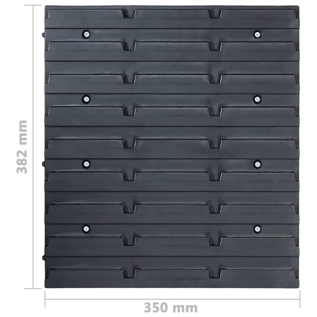 Kit Contenitori di Stoccaggio 96 pz con Pannelli a Parete Blu | homemem39
