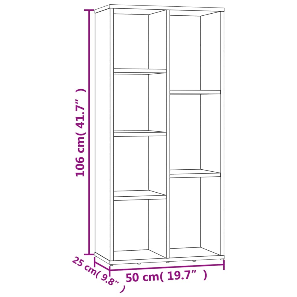 Libreria Rovere Sonoma 50x25x106 cm in Legno Multistrato | homemem39
