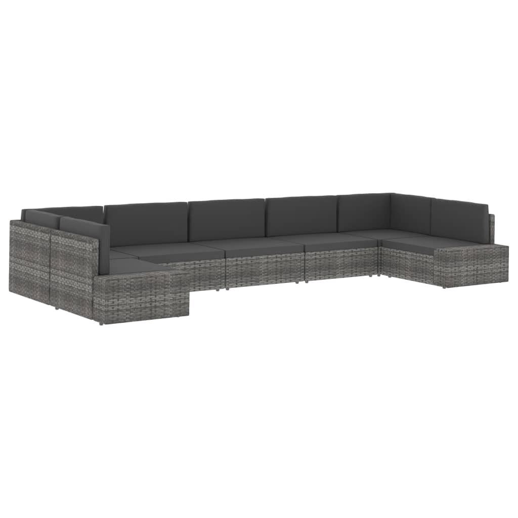 Divano ad Angolo Modulare in Polyrattan Nero | homemem39