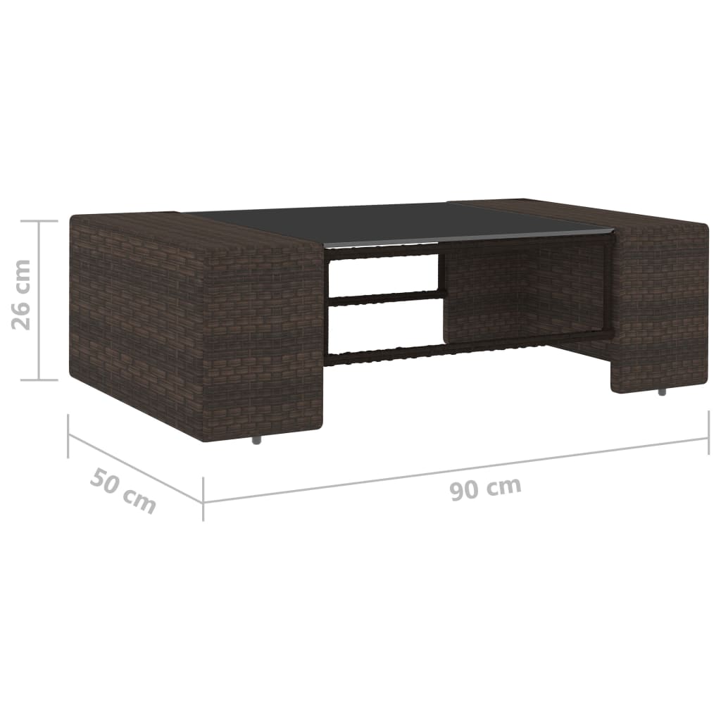Set Divani da Giardino 2 pz in Polyrattan Marrone | homemem39
