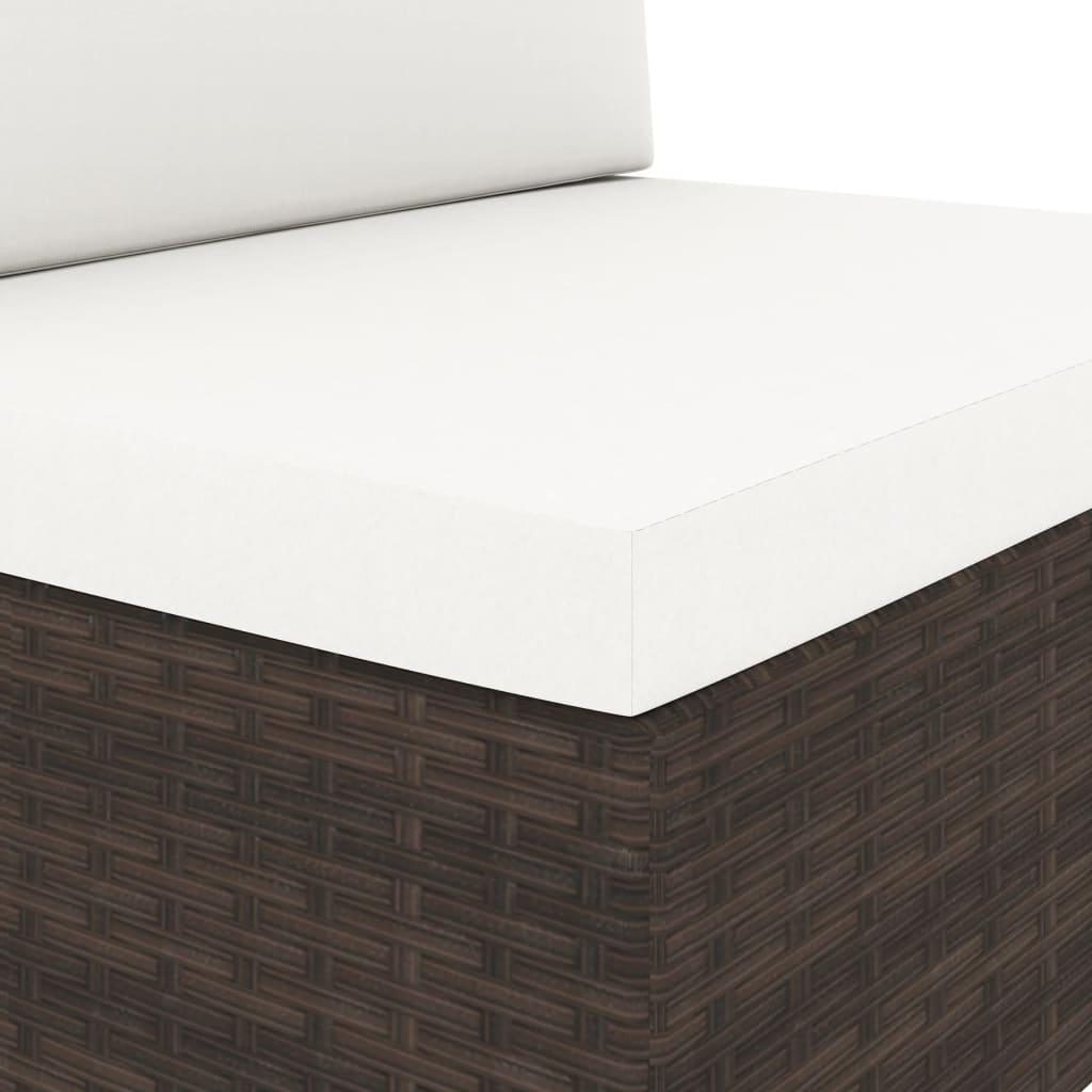 Divano Modulare a 3 Posti in Polyrattan Marrone | homemem39