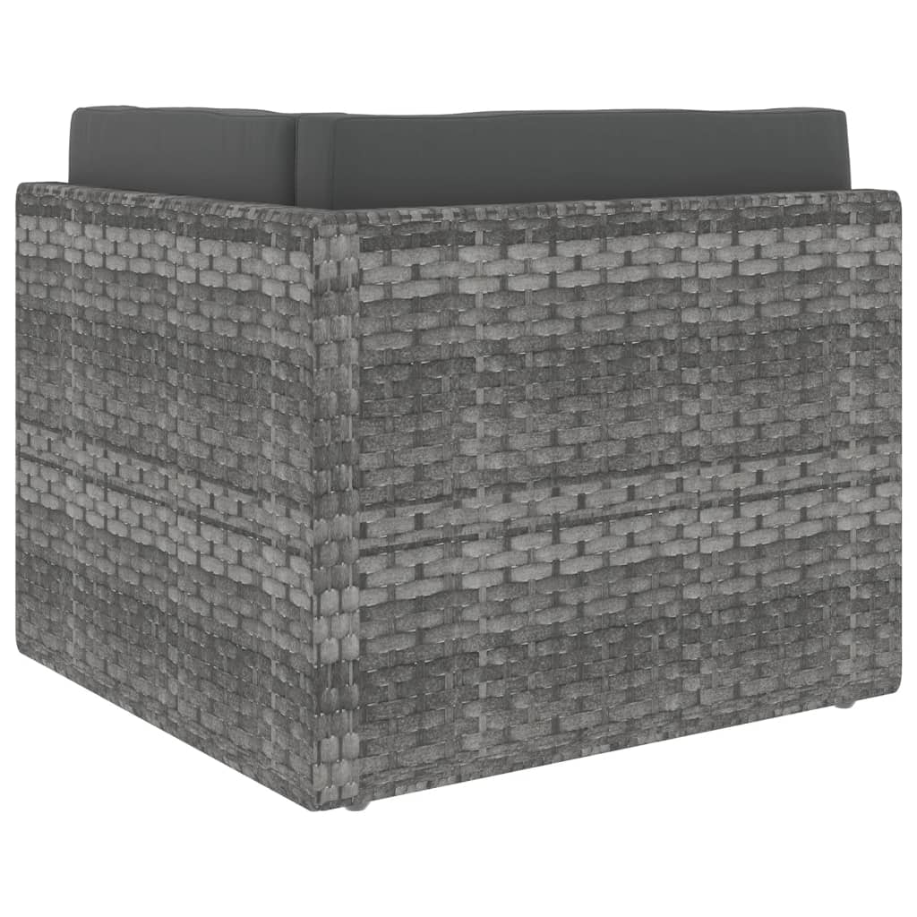 Divano Modulare a 2 Posti in Polyrattan Grigio | homemem39