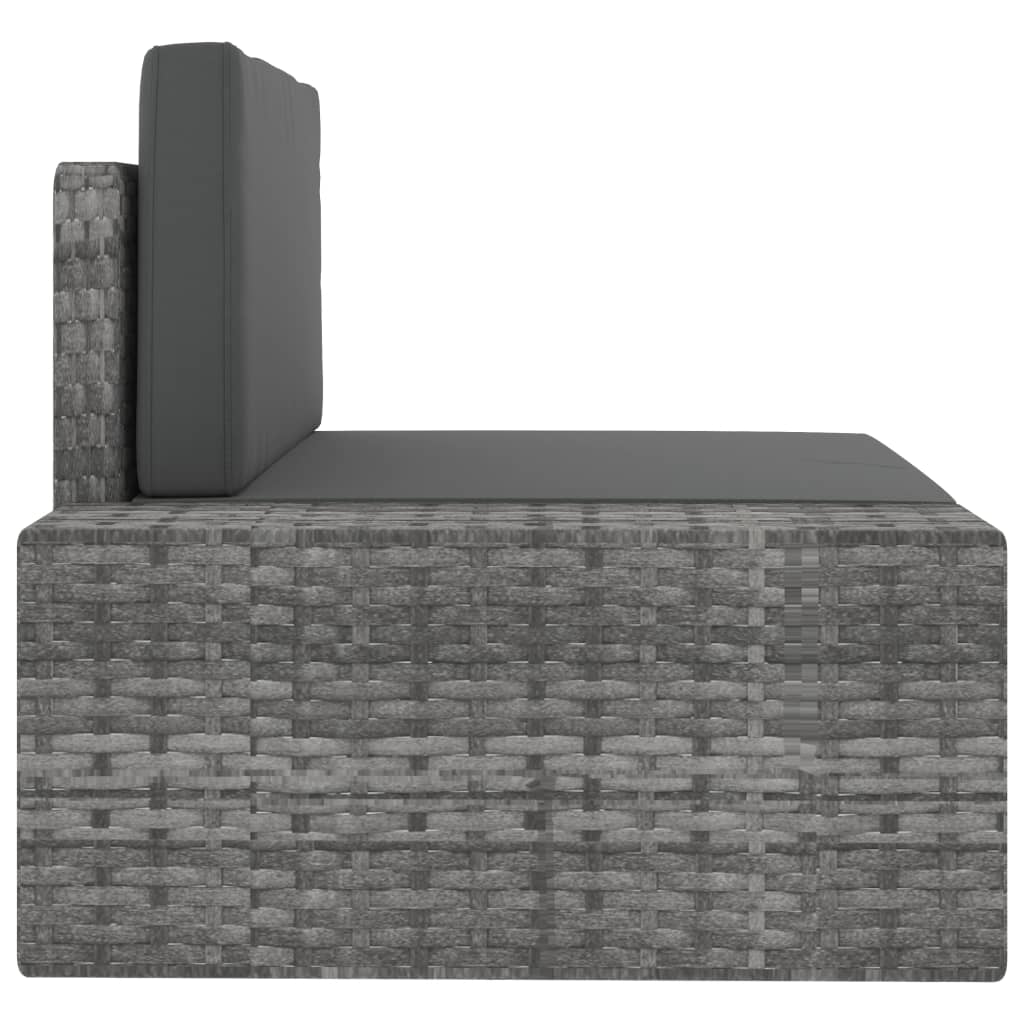Set Divani da Giardino 3 pz in Polyrattan Grigio | homemem39