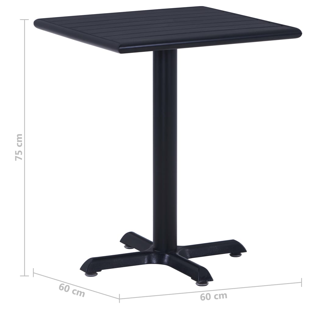 Tavolo da Giardino Nero 60x60x75 cm | homemem39