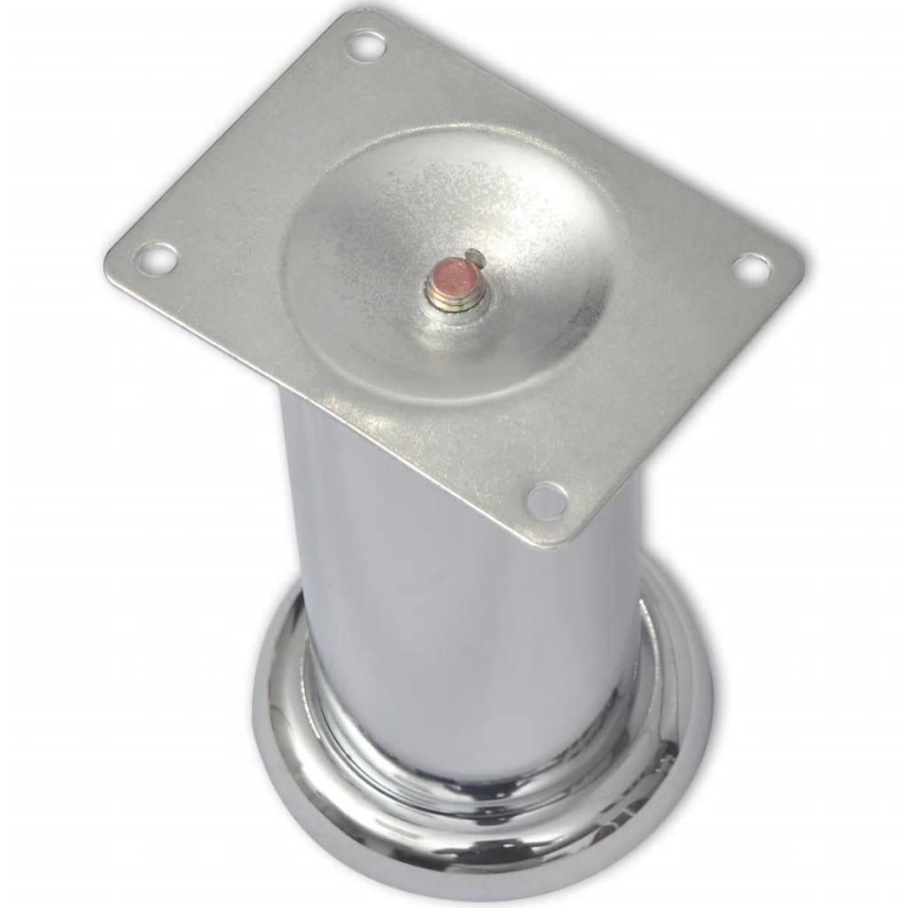 Piedini Rotondi per Divani 8 pz Cromati 120 mm - homemem39
