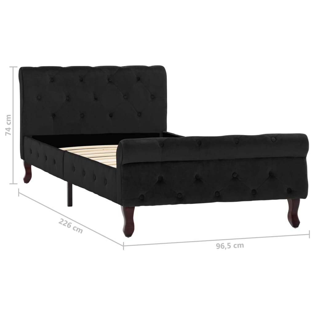 Giroletto Nero in Velluto 90x200 cm | homemem39