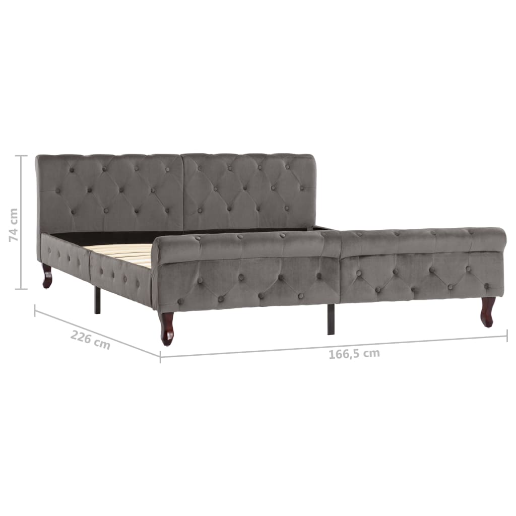 Giroletto Grigio in Velluto 160x200 cm | homemem39