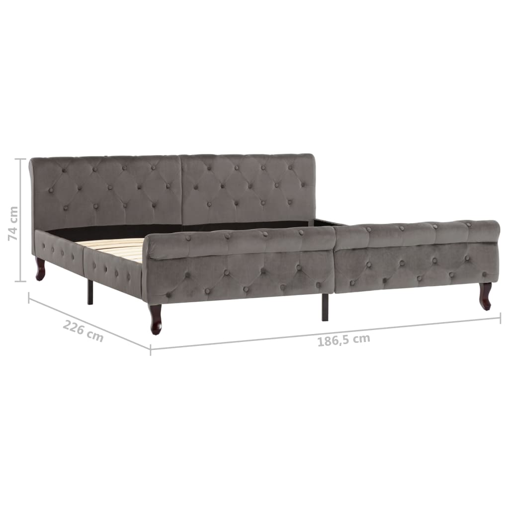 Giroletto Grigio in Velluto 180x200 cm | homemem39