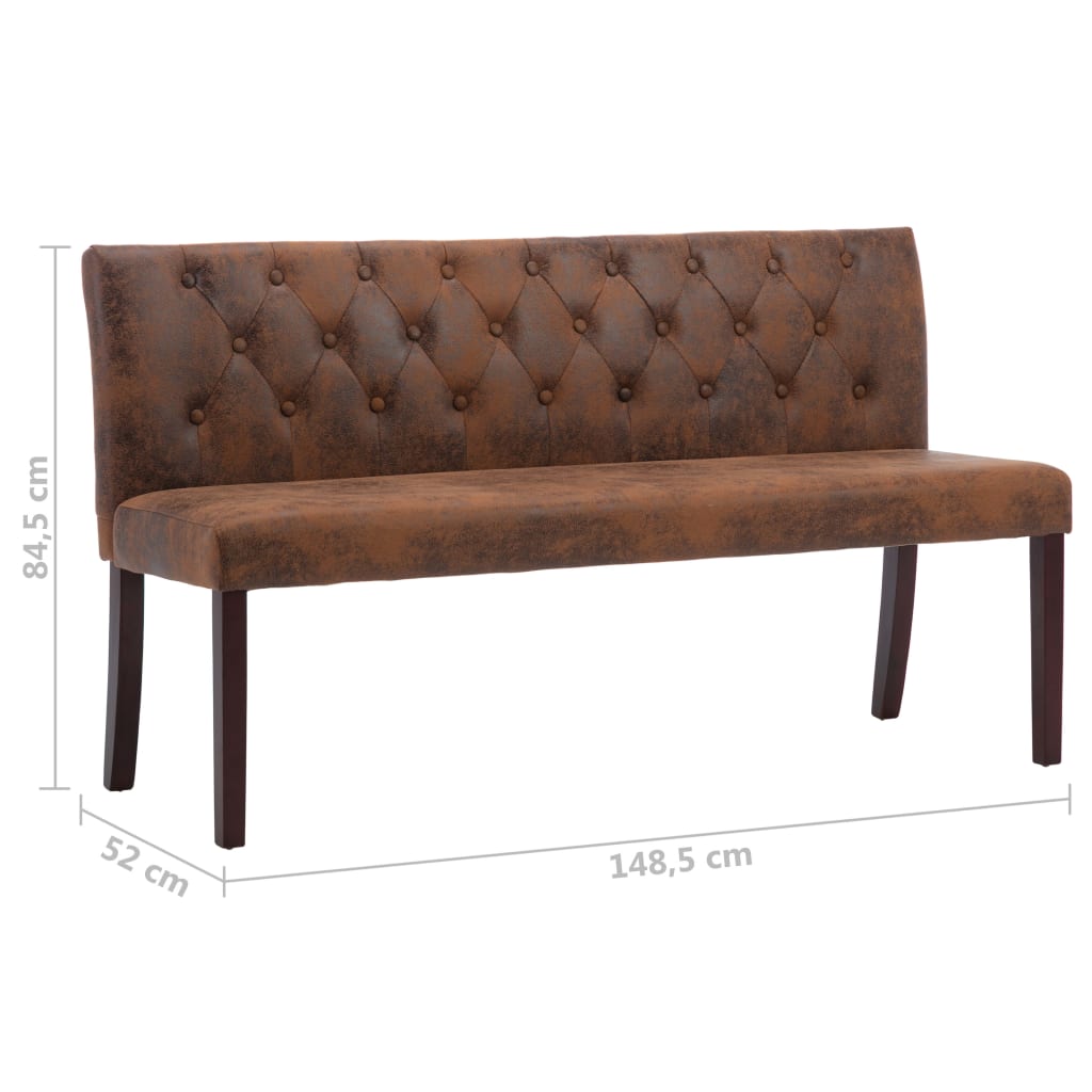 Panca 148,5 cm Marrone in Similpelle Scamosciata | homemem39