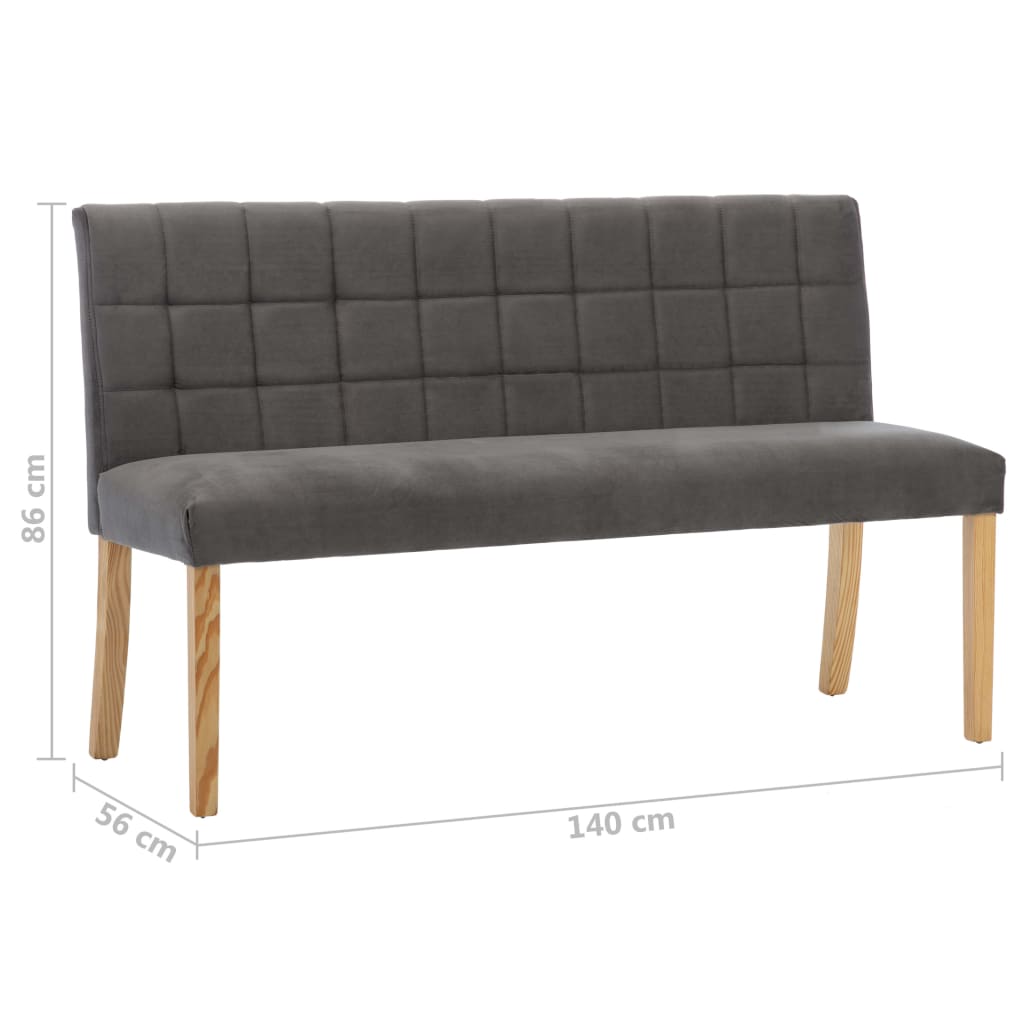 Panca 140 cm Grigia in Velluto | homemem39