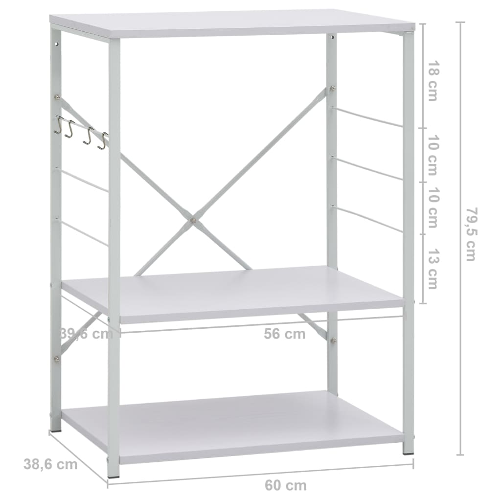 Mobile per Microonde Bianco 60x39,6x79,5 cm Legno Multistrato | homemem39