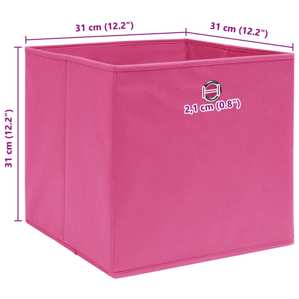 Scatole Portaoggetti 10 pz Rosa 32x32x32 cm Tessuto