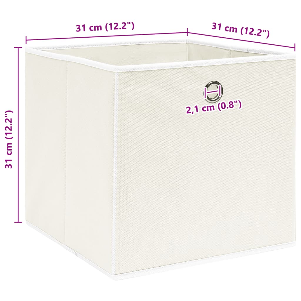 Scatole Portaoggetti 10pz Bianche 32x32x32 cm Tessuto - homemem39