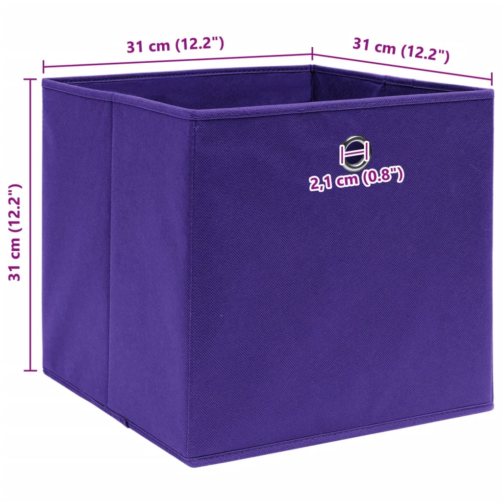 Scatole Portaoggetti 4pz Viola 32x32x32 cm Tessuto - homemem39
