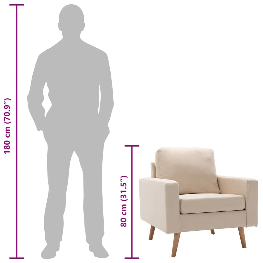 Poltrona Crema in Tessuto - homemem39