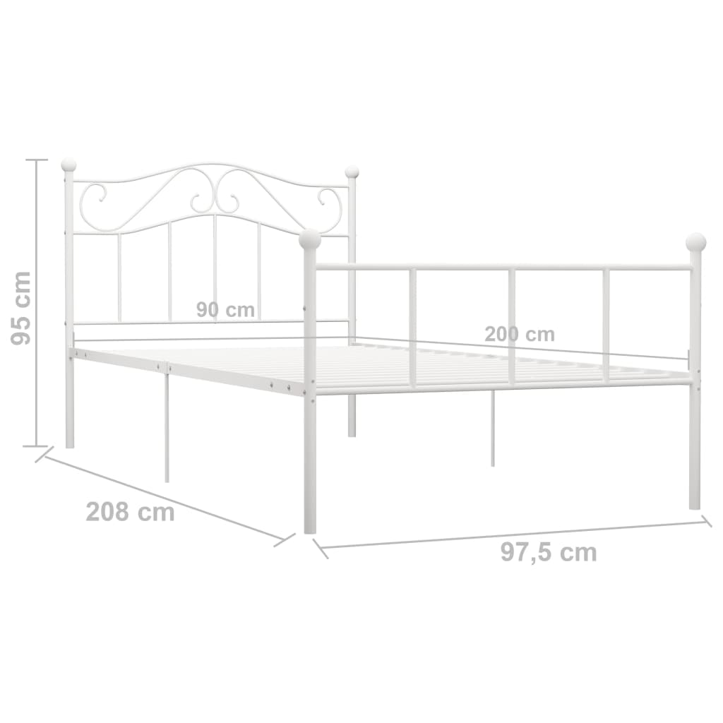 Giroletto Bianco in Metallo 90x200 cm | homemem39