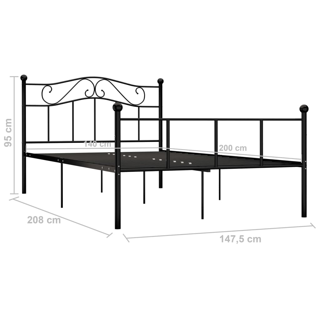Giroletto Nero in Metallo 140x200 cm | homemem39