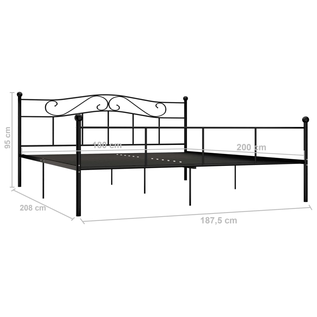 Giroletto Nero in Metallo 180x200 cm | homemem39